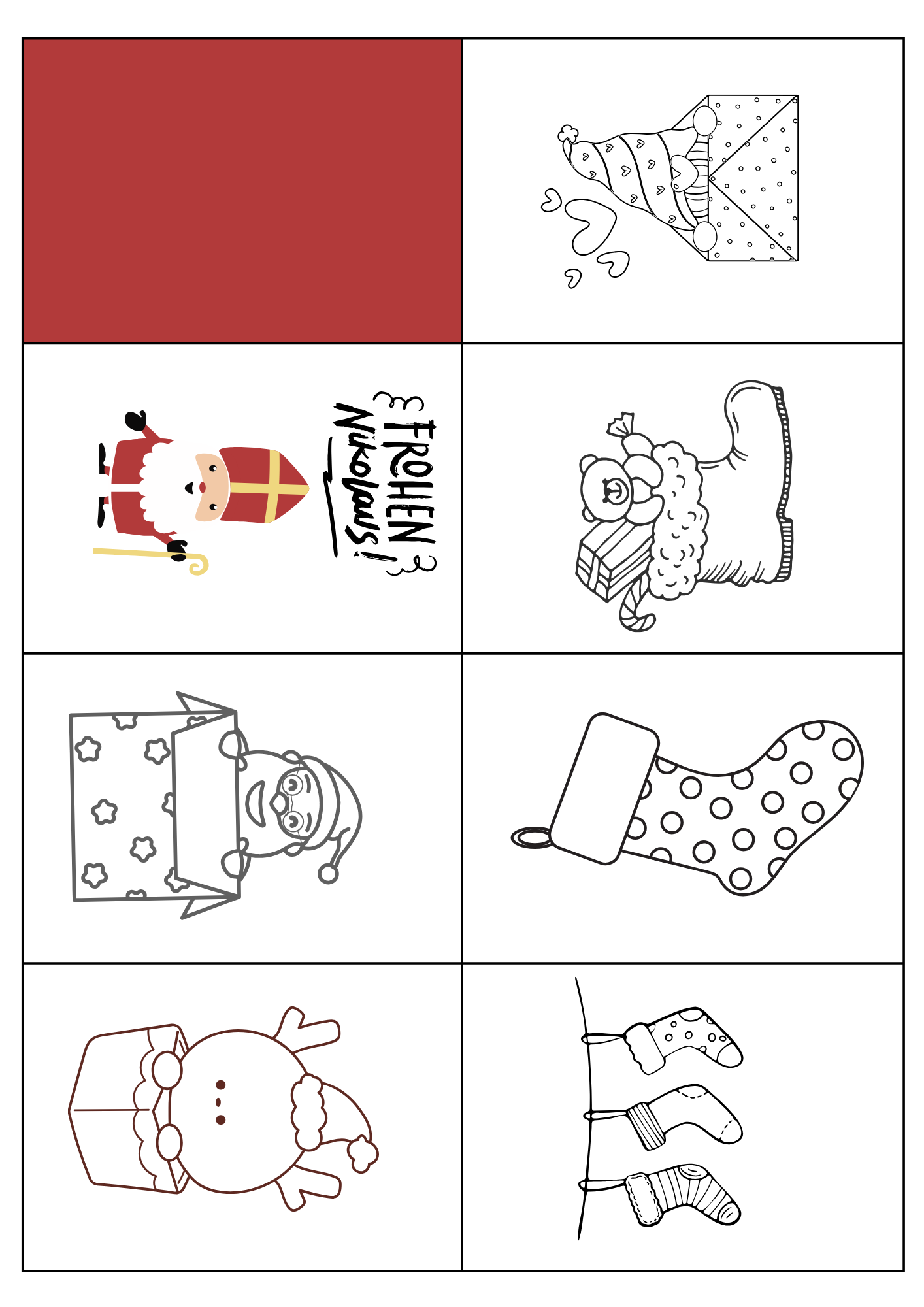 Fröhlicher Nikolaus – Ausmalbild zum Download