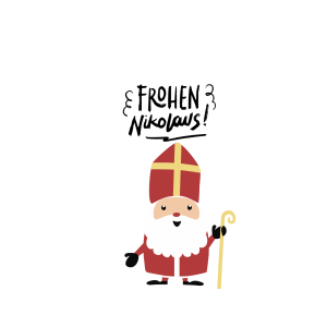Fröhlicher Nikolaus – Ausmalbild zum Download